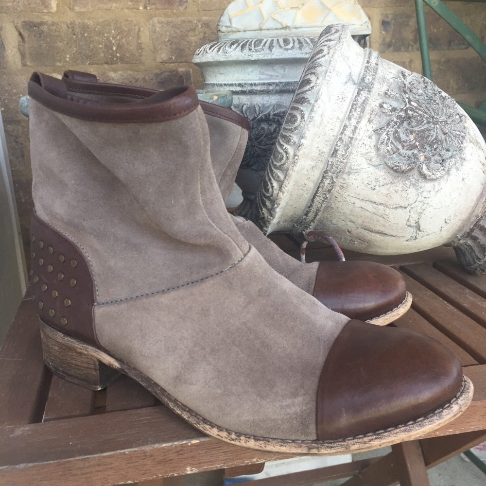 Diba True Ankle Boots Suede Leather Size 8